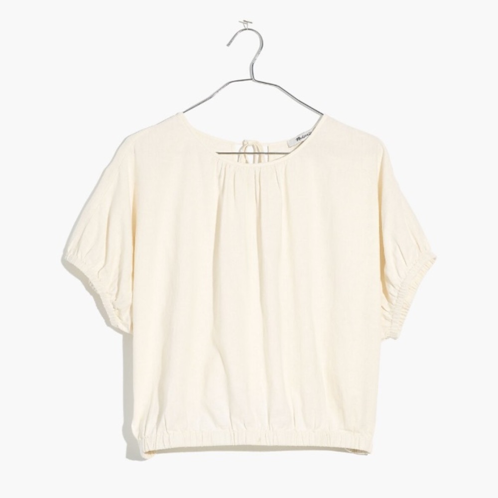 MOVING SALE | NWT Madewell Linen-Blend Michele Bubble Top, Size XL